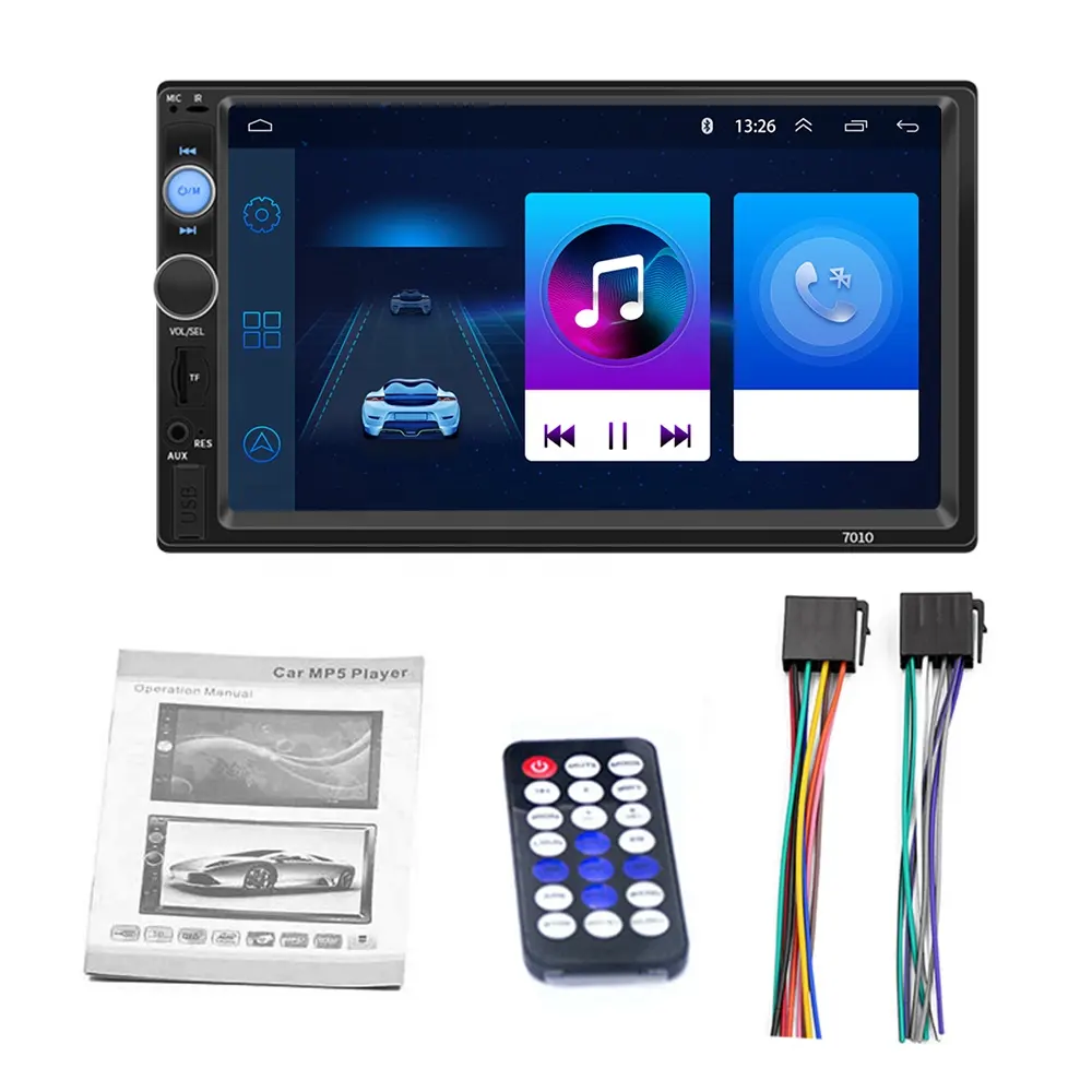 Som bt 2din 7 polegadas hd, chamada de rádio bt, mãos livres, display de reverso, imagem 12v, alta potência 7388, reprodutor de mp5 para carros