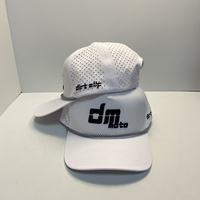 Custom 5 6 Panel Rubber PVC Logo Waterproof Baseball Cap Laser Cut Hole Perforated Caps Performance Sports Golf Hats Trucker Cap