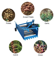 FOYA Mini-récolteuse de patates douces et petites pommes de terre, 1 rangée, à transmission par engrenages, pour ail et carotte, pour tracteurs de 35-55 CV, haute efficacité et haute performance de récolte