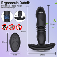 Anal Plug Vibrator mit Kabelloser Fernbedienung, Stoß- und Vibrationsdildo 2-in-1, Prostata-Massagegerät für Frauen und Männer Vergnügen