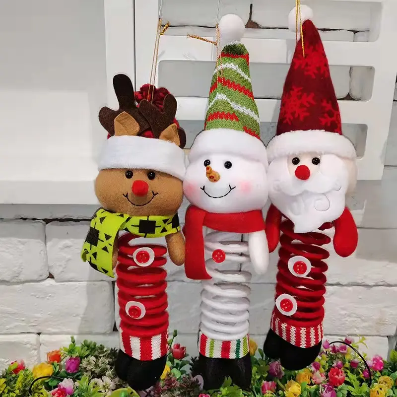 Kerst Schommel Lente Vin Opknoping Pluche Speelgoed Decoraties Voor Thuis Kerstboom Hanger Sieraad Santa Claus Sneeuwpop Pop Voor Kinderen