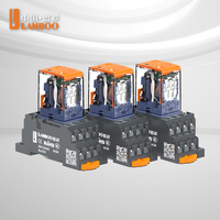 Relais intermédiaire miniature LANBOO avec option LED, type de prise enfichable, 12V, contact 2NO/2NC, boîtier en plastique ignifuge et étanche