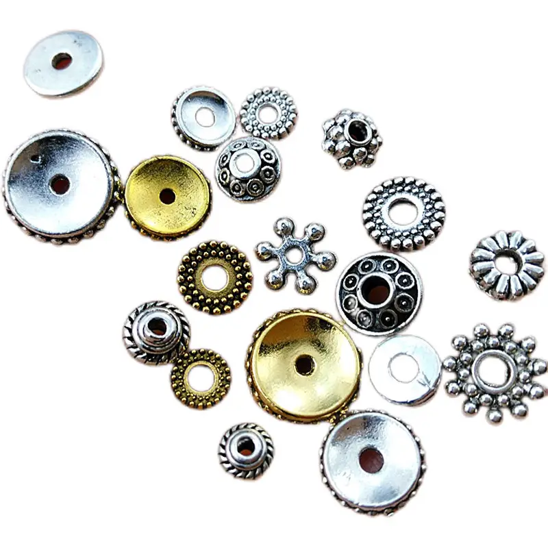 Fashion Wholesale Daisy Flower Spacers Bead Metal Tibetan Silver Color Spacer Beads Accessories For Jewelry Making