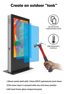 Weier 43 55 65 75 Inch Quảng Cáo LCD Kiosk Hiển Thị Màn Hình Ngoài Trời Totem Hiển Thị Kiosk IP65 Không Thấm Nước - Product Image 5