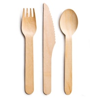 Couverts en bois jetables biodégradables de taille personnalisable couteaux cuillères fourchettes en bois de bouleau pour les fêtes de cuisine
