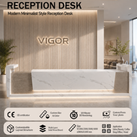 Bureau d'accueil d'entreprise de luxe moderne avec texture haut de gamme, adapté à la personnalisation OEM/ODM pour les groupes d'entreprises et les halls d'hôtels