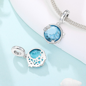 Nuevo colgante de estrella y luna de cobre blanco, estilo nicho, lujo ligero, accesorio de pulsera DIY de alta gama para mujer - Product Image 5