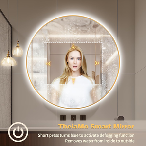 Espejo de Baño Moderno LED de 32 Pulgadas, Espejo de Pared con Marco Dorado Retroiluminado, Luz Inteligente Antivaho, Espejo Redondo para Sala de Estar y Salón - Product Image 5