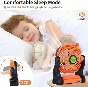 Ventilador de <span class=keywords><strong>Camping</strong></span> Plegable Multifuncional con Luz LED, Rotación de 270°, Banco de Energía USB, Cuatro Velocidades, en Inglés, para Uso en Automóviles/RV/Hotel/Aire Libre - Product Image 1