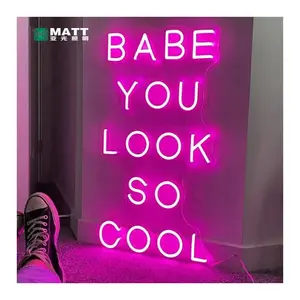 Matt factory dropshipping custom neon sign letter Babe You look so cool Neon sign