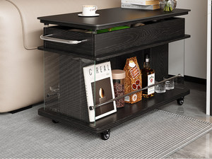 Lift Top Coffee <strong>Table</strong> Movable Coffee <strong>Table</strong> With Wheels Light Luxury Mobile Console Wheels <strong>Side</strong> <strong>Table</strong> Lifting <strong>Sofa</strong> Living Room - Product Image 2