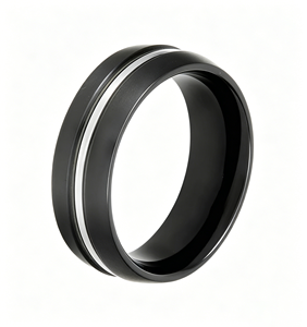 Bague en métal minimaliste personnalisée OEM, ajustement confortable, bicolore, avec zirconium, cadeau <span class=keywords><strong>d</strong></span>'anniversaire - Product Image 4