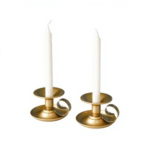 Durable <b>Brass</b> <b>Candlestick</b> <b>Holder</b> With Curved Handle For Home Decoration Metal Candle Stand Durable Design - Product Image 1