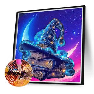 Cappello da strega fatto a mano 40*40CM pittura creativa con diamanti regalo completo rotondo <span class=keywords><strong>di</strong></span> alta qualità 5D acrilico decorazione per la casa pittura a diamante - Product Image 1