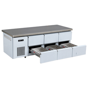 Banco da lavoro tavolo Top <span class=keywords><strong>6</strong></span> porte sotto il piano commerciale cassetto frigorifero freezer per ristorante dell'hotel - Product Image 2