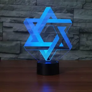 USB Creative Star 3D Nachtlicht LED Lumina ria USB Schreibtisch Tisch lampe Visual Veille use Touch 7 Farbwechsel Bulbing Lampe