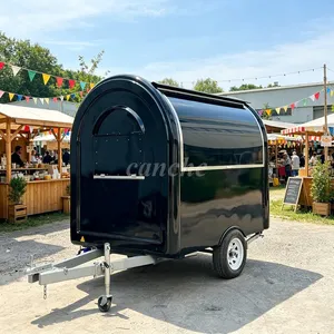 Chariot de rue commercial noir mini standard UE pour hamburgers, desserts au chocolat, camping, remorque mobile, camion de restauration - Product Image 1