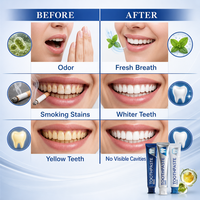 Dentifrice anti-caries pour adultes avec charbon de miswak et niacinamide pour blanchir les dents, une haleine fraîche au clou de girofle et des soins bucco-dentaires
