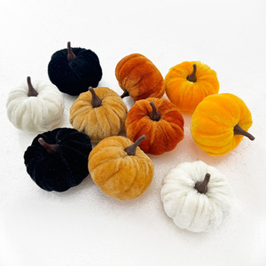 Wholesale Faux Velvet <strong>Pumpkin</strong> Ornament Same Style <strong>Cloth</strong> Wrapped Model for Halloween Thanksgiving New Year - Product Image 3