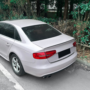 สปอยเลอร์หลังทรง Ducktail สำหรับ Audi A4 S4 B8 ปี 2009-2016 สีดำ Piano Black ลายคาร์บอนไฟเบอร์ วัสดุ ABS - Product Image 1