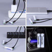 Batterie au lithium rechargeable USB 1,5 V 1000 mWh de type cylindrique AAA pour l'électronique grand public et les jouets domestiques, fabriquée en Chine