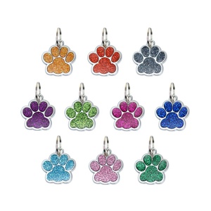 Colgante de Pata de Perro Chapado en Oro con Brillantina Colorida, Anillo en O de Aleación, Etiqueta de Identificación para Mascotas de Dibujos Animados, Llavero para Accesorios de Joyería DIY - Product Image 4