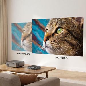 Projecteur de poche intelligent Android natif, Google TV, <span class=keywords><strong>Netflix</strong></span>, YouTube, 1080P, 80 lumens, batterie intégrée, lampe LED intégrée - Product Image 2