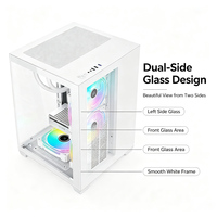 Boîtier PC Gaming en Verre Double Face pour ATX MATX ITX Blanc RGB, Châssis de Bureau, Vente en Gros Usine, OEM ODM