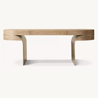 Bureau RH Elodi, table d'ordinateur moderne, design unique avec pieds courbes, surface en bois massif écologique, style minimaliste pour la maison et le bureau