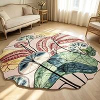 Tapis moderne en velours cristal personnalisable, motif floral, écologique, design personnalisé, lavable, antidérapant pour divers espaces