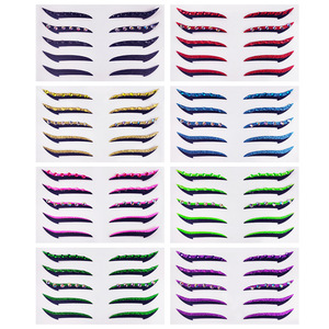 Autocollants pour les yeux Tiebeauty, adhésifs, pour paupières doubles, maquillage de scène, eye-liner pour fêtes avec strass - Product Image 2
