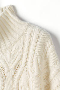 <span class=keywords><strong>Pull</strong></span> en tricot torsadé pour <span class=keywords><strong>femme</strong></span>, Style européen et américain, surdimensionné, col montant et manches longues - Product Image 5