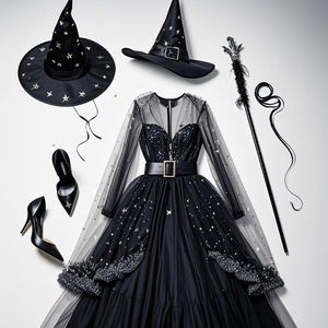 Nuevo conjunto de vestido de Halloween para niñas, varios tipos, disfraz de mujer, vestido de bruja de Halloween, vestido de juego de rol, disfraz de Cosplay - Product Image 1