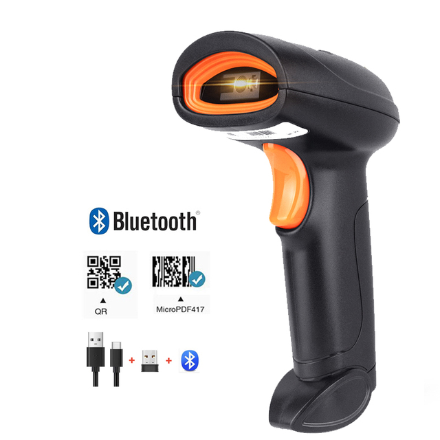 KEFAR Hot Sales  Factory Supply H4W Automatic Scan Wireless Portable 1D 2D Handheld Barcode Scanner for POS Terminal