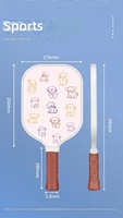Ensemble de raquettes de pickleball pour enfants en fibre de verre, panneau en nid d'abeille, poids 230g, épaisseur 11mm, forme rectangulaire, motif de chien de dessin animé, PP