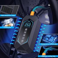 Gonfleur de pneus de voiture sans fil portable 12V DC double alimentation ABS 6000mAh 22mm avec 150 PSI et manomètre numérique