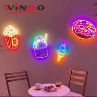Enseigne lumineuse à LED personnalisée Décoration murale veilleuse Donut néon lueur pour magasin de desserts Plage Magasin Enseigne lumineuse avec logo personnalisé