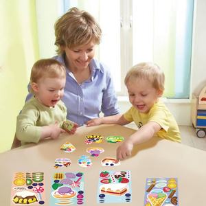 Paquet de 8 pièces d'autocollants de puzzle de gâteau de dessert, autocollants d'éducation précoce pour enfants, jouets éducatifs pour bébé, bricolage - Product Image 3