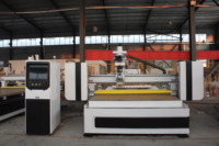 Machine de sculpture sur bois pour la fabrication de meubles de cabinet M-SHINE 2142, table de chargement et de déchargement automatique, routeur CNC ATC