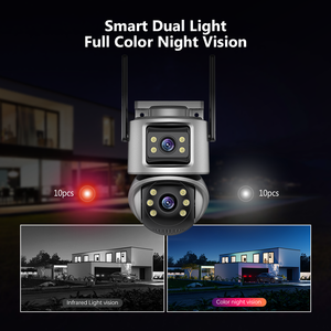 Caméra Dôme CCTV Extérieure Sans Fil Étanche 6MP à Double Objectif, Vision Nocturne Couleur, Suivi Automatique et Alarme Intégrée - Product Image 4