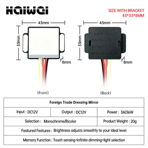 מפסקי תאורה חכמים <span class=keywords><strong>12V</strong></span> 3A LED עם חיישן מגע, מתגי חיישן מגע חכמים CCT לתאורת מראה איפור בחדר אמבטיה, מתגי חיישן מגע. - Product Image 2