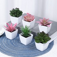 Ensemble de 6 petites plantes artificielles en pot, plantes artificielles mélangées