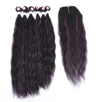 KEMY – Extensions de tissage bouclées naturelles de haute qualité avec closure en dentelle, pour femmes noires, en fibre résistante à la chaleur