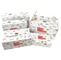 Boîte alimentaire portable anti-fuite en papier avec poignée, imprimée avec logo personnalisé, résistante à l'huile, pour la restauration rapide à emporter
