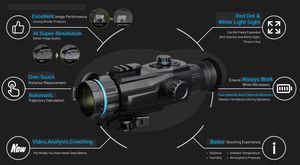 Lunette thermique de vision nocturne avec calculateur balistique - Enregistrement vidéo WiFi PIP Zoom IA - Product Image 6