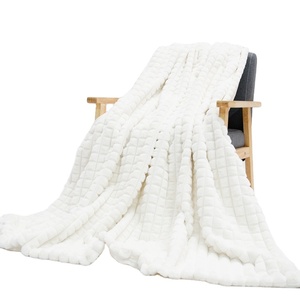 Comfort Luxury Jacquard Rabbit Faux Fur <strong>Throw</strong> Blanket <strong>for</strong> <strong>Couch</strong> Living Room - Product Image 3