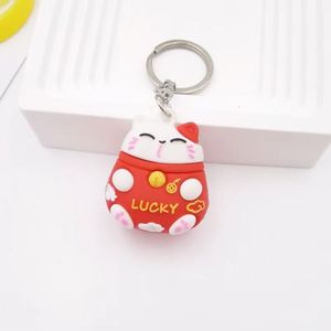 Llavero de Gato de la Suerte Personalizado de Goma PVC 3D Suave con Diseño de Dibujos Animados para Bolsos y Coches, Accesorios para Llaveros - Product Image 3