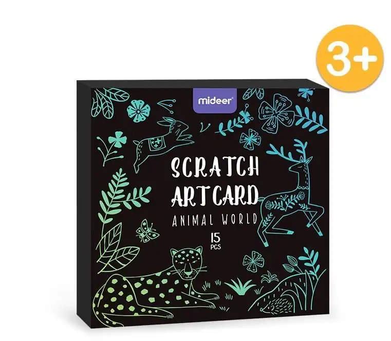 Scratch Art Card Mideer Spielzeug Mädchen Junge Tier Zeichnung Spielzeug MD4084