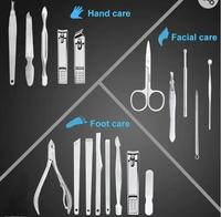 Ensemble de manucure Kit de coupe-ongles professionnel 18 pièces outil de soin des ongles de manucure en acier inoxydable pour salon à domicile