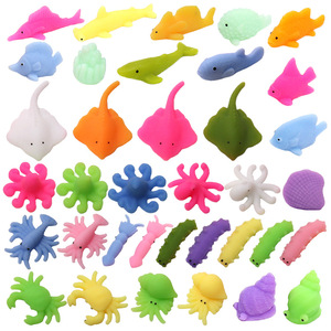 Juguetes Antiestrés de TPR en Forma de Animales Marinos 3D, Kawaii, para Niñas y Niños, Lindos y Suaves, Tipo Mochi - Product Image 1
